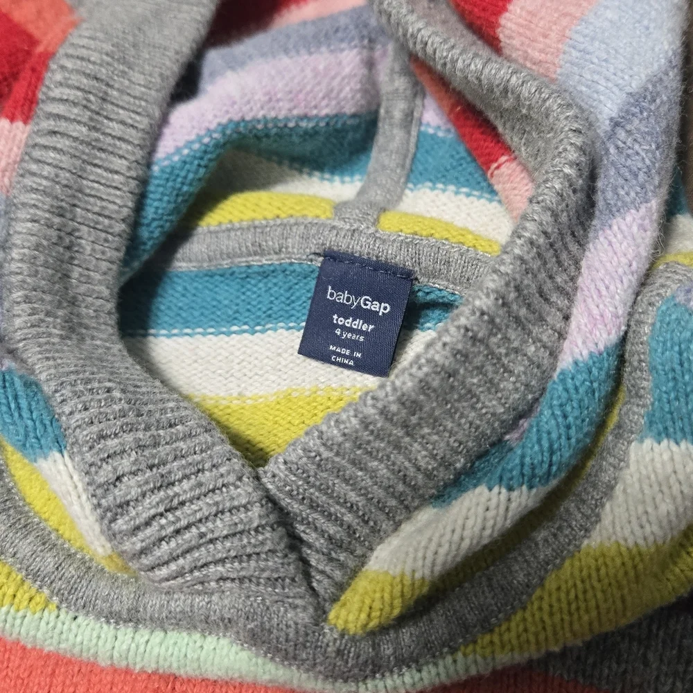 BABY GAP holiday crazy stripe sweater dress kids tunic top 4t
